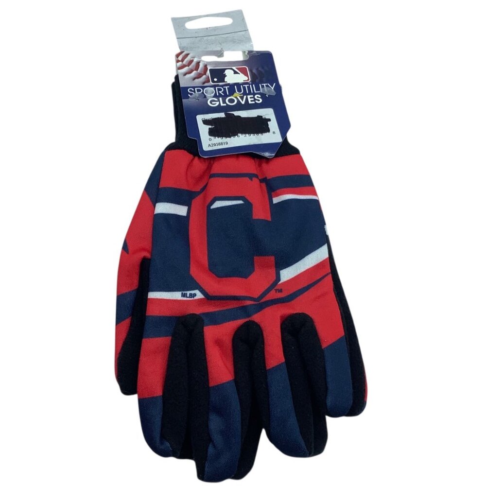 Cleveland Major League Baseball Sport Utility Gloves Red Navy Adult Size NEW